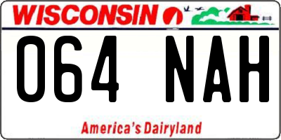 WI license plate 064NAH