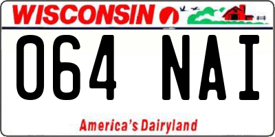 WI license plate 064NAI