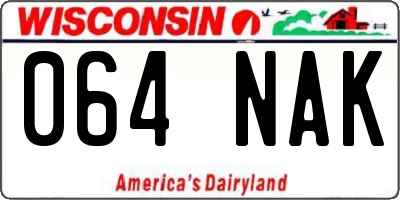 WI license plate 064NAK