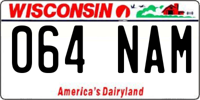WI license plate 064NAM