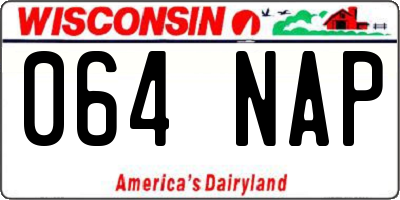 WI license plate 064NAP
