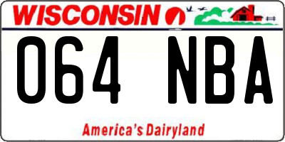 WI license plate 064NBA