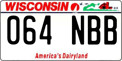 WI license plate 064NBB