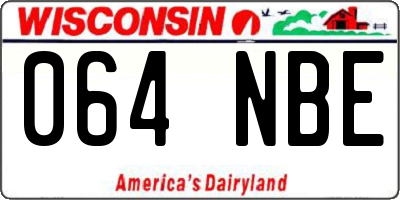 WI license plate 064NBE