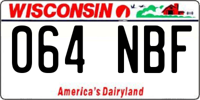 WI license plate 064NBF