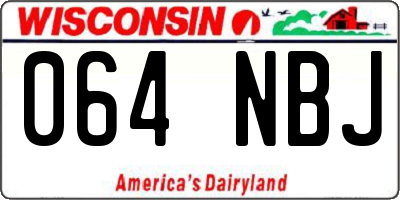 WI license plate 064NBJ