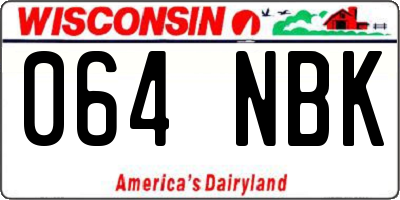 WI license plate 064NBK
