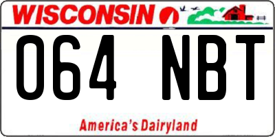 WI license plate 064NBT