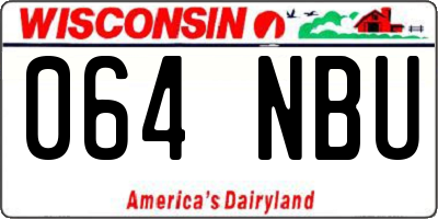 WI license plate 064NBU