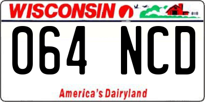 WI license plate 064NCD