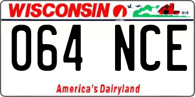 WI license plate 064NCE