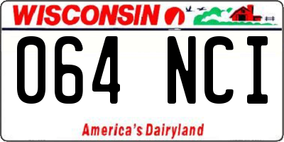 WI license plate 064NCI