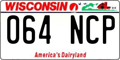 WI license plate 064NCP