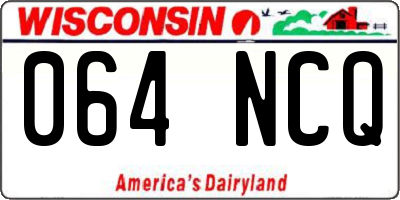 WI license plate 064NCQ
