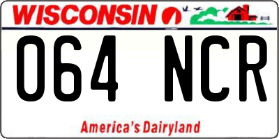 WI license plate 064NCR