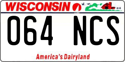 WI license plate 064NCS