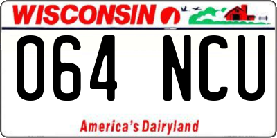 WI license plate 064NCU