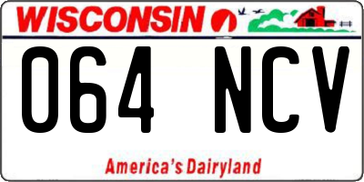 WI license plate 064NCV