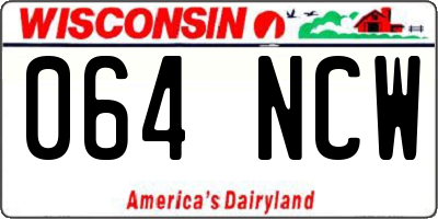WI license plate 064NCW