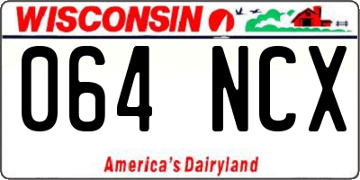 WI license plate 064NCX