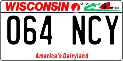 WI license plate 064NCY