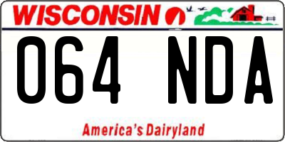 WI license plate 064NDA