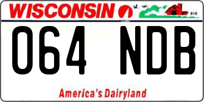 WI license plate 064NDB