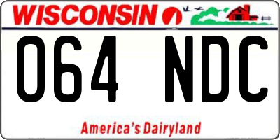 WI license plate 064NDC