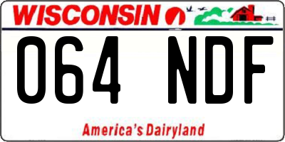 WI license plate 064NDF