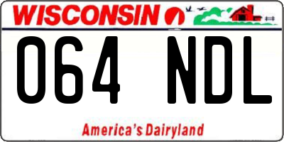 WI license plate 064NDL
