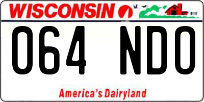 WI license plate 064NDO