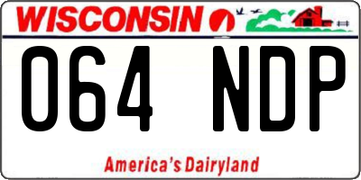 WI license plate 064NDP