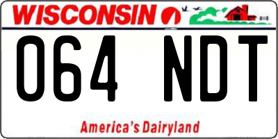 WI license plate 064NDT