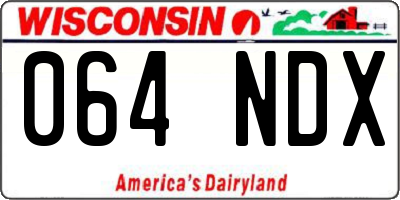 WI license plate 064NDX