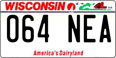 WI license plate 064NEA