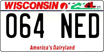 WI license plate 064NED