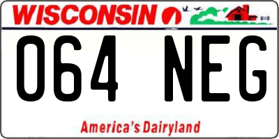 WI license plate 064NEG