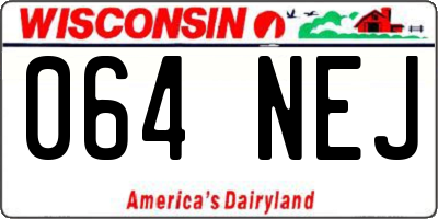 WI license plate 064NEJ