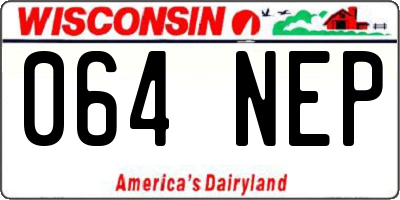 WI license plate 064NEP