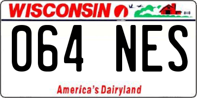 WI license plate 064NES