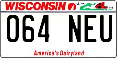 WI license plate 064NEU
