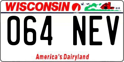 WI license plate 064NEV