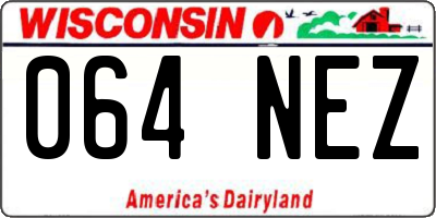 WI license plate 064NEZ