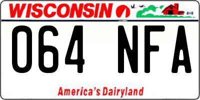 WI license plate 064NFA
