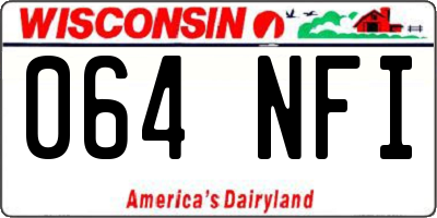 WI license plate 064NFI