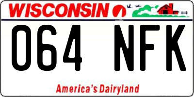 WI license plate 064NFK