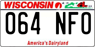 WI license plate 064NFO