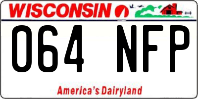 WI license plate 064NFP