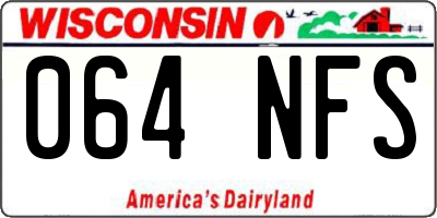 WI license plate 064NFS