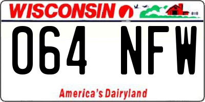 WI license plate 064NFW